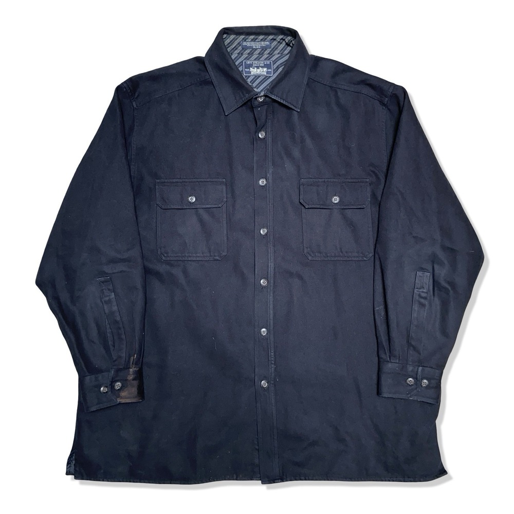 Levi's Heavyweight Work Shirt Mens XL Black Strauss & Co Long Sleeve Button Up